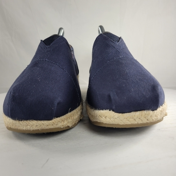 Bob's From Skechers Canvas Memory Foam Navy Blue Slip On Women's Shoes Size 11 - Picture 9 of 13